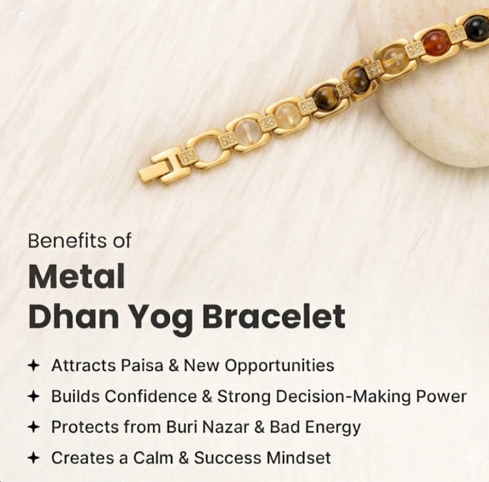 Rinmukteshwar Siddh Metal Dhan Yog™ Bracelet (Gold Plated): Lab Certified, Customised & Energized Bracelet for Man & Women